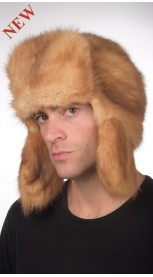 Sable fur hat russian style for men - Golden color